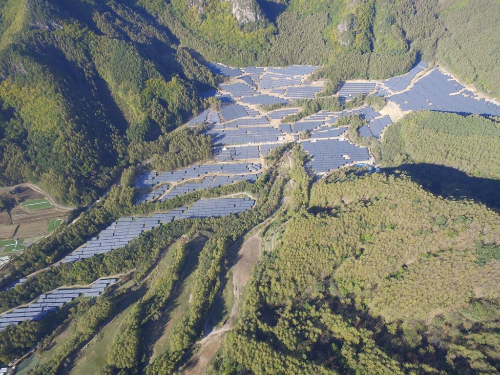 Kawakami 2 Solar Project aerial view in Japan