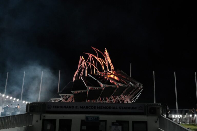 Solar-powered cauldron installation at Palarong Pambansa